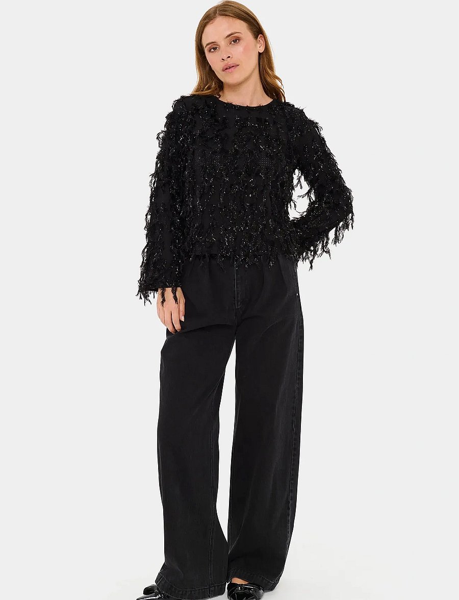 Saint Tropez - NinetteSZ Blouse - pikkade varrukatega pluusid - black - 3