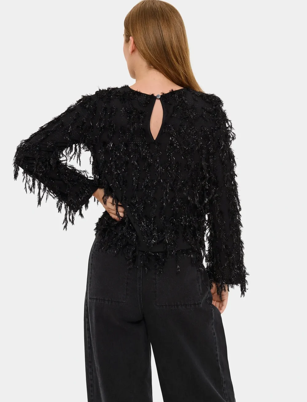 Saint Tropez - NinetteSZ Blouse - langärmlige blusen - black - 4