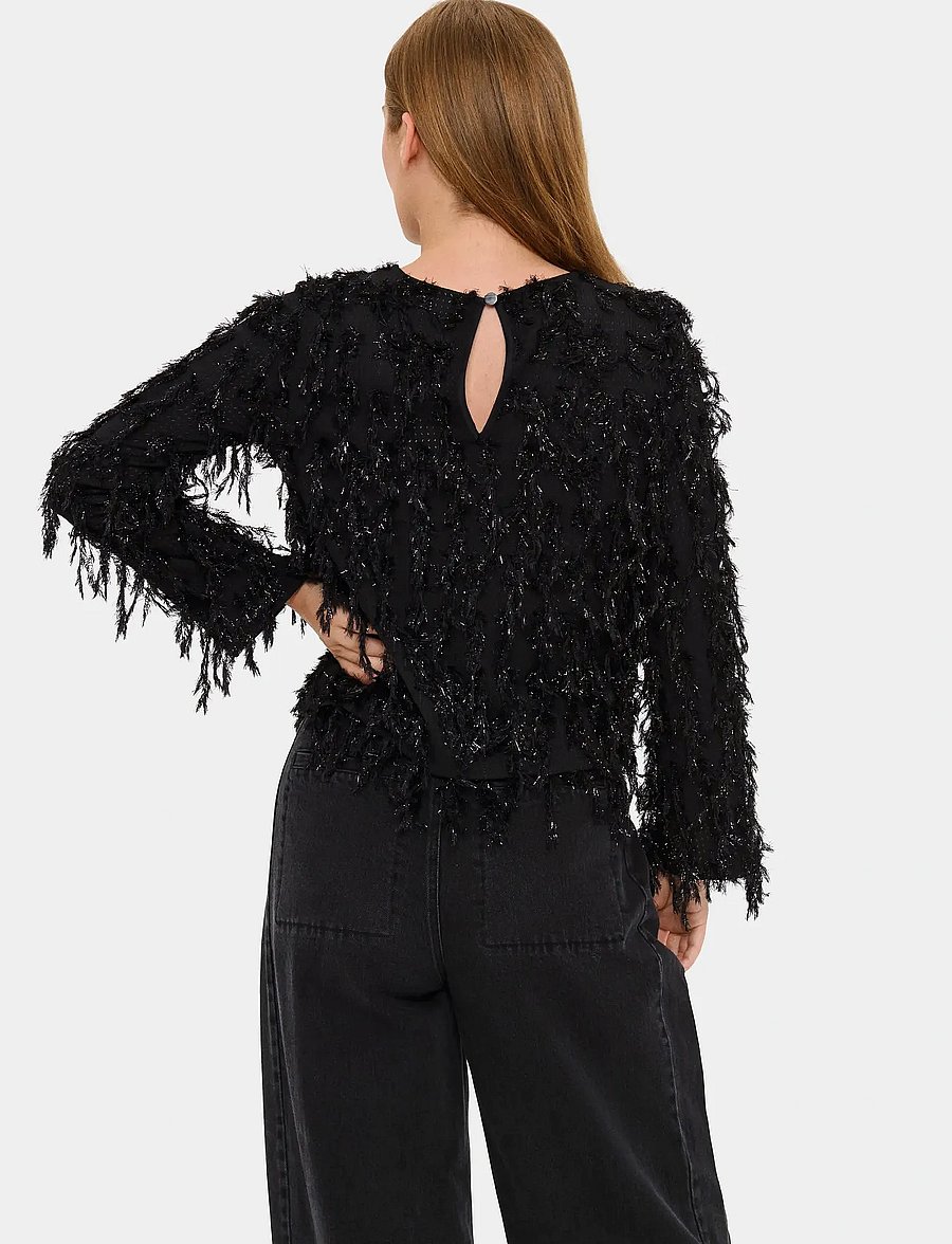 Saint Tropez - NinetteSZ Blouse - pikkade varrukatega pluusid - black - 4