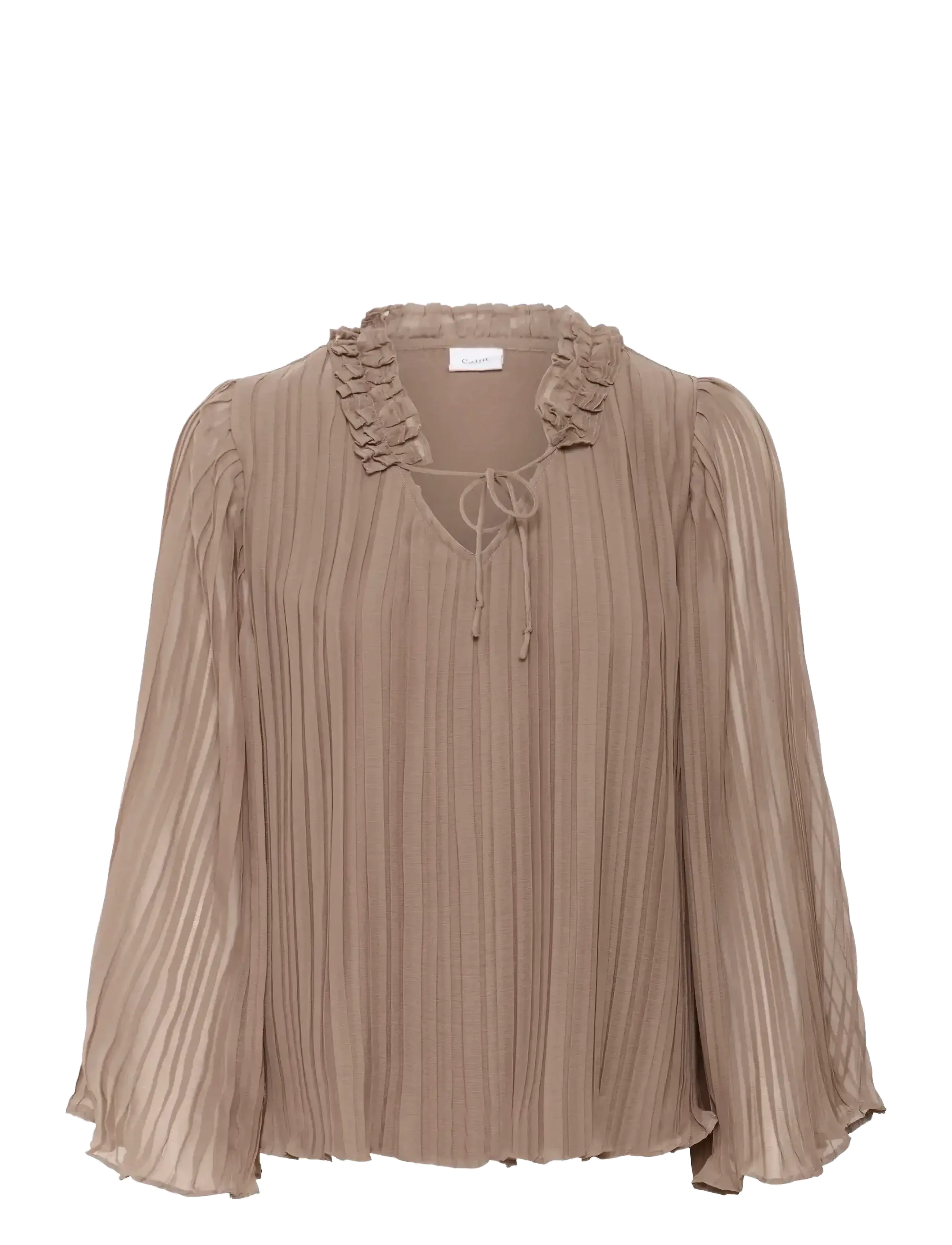 Saint Tropez NuriSZ Blouse - Bluser & Skjorter - PINE BARK / beige