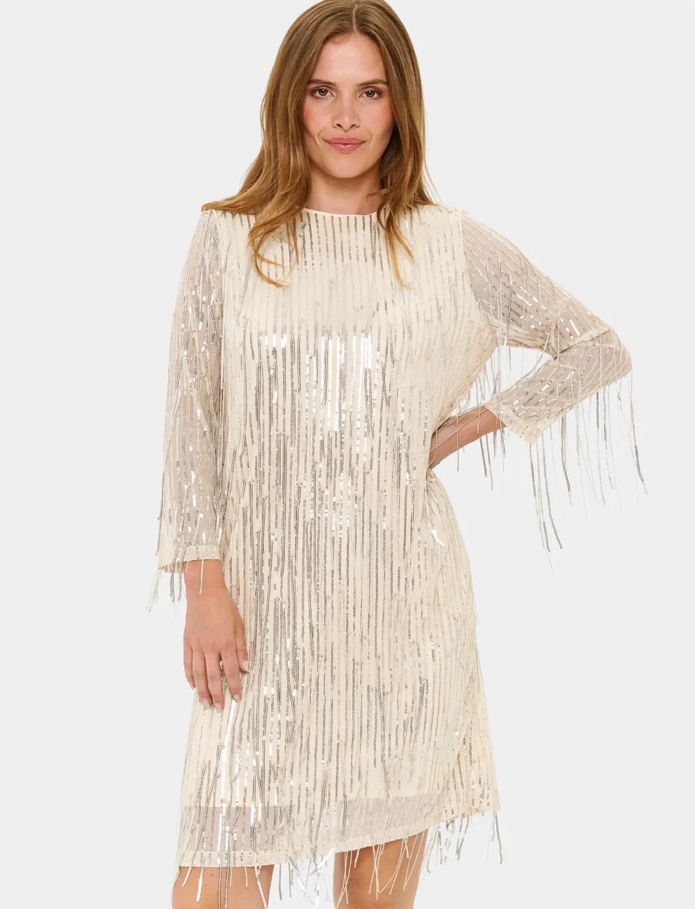 Saint Tropez - NellisSZ Dress - paljettklänningar - bleached sand - 0