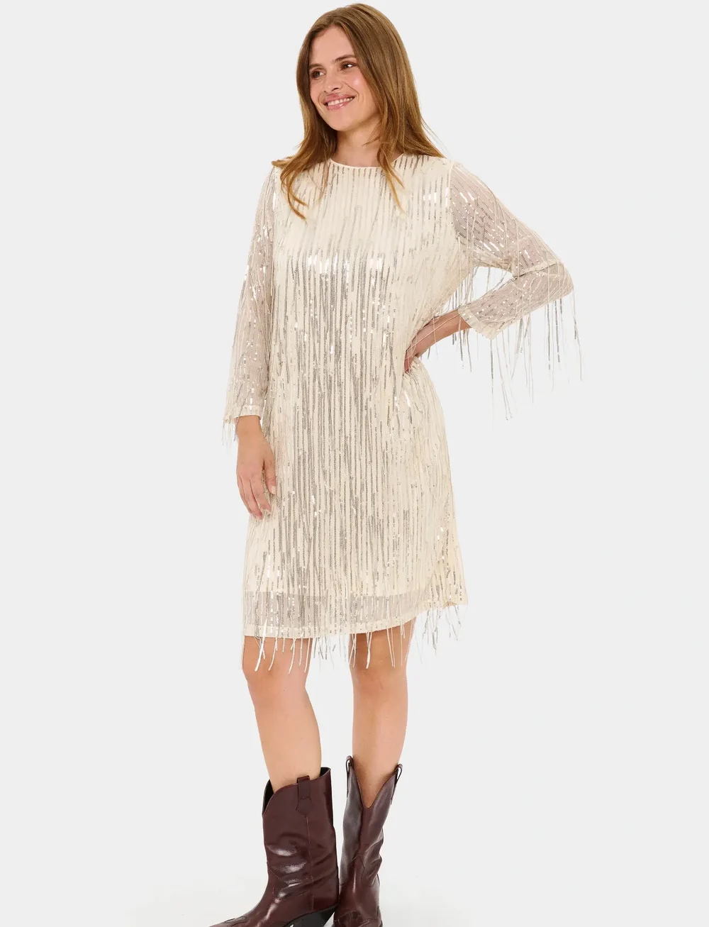 Saint Tropez - NellisSZ Dress - paljettklänningar - bleached sand - 3