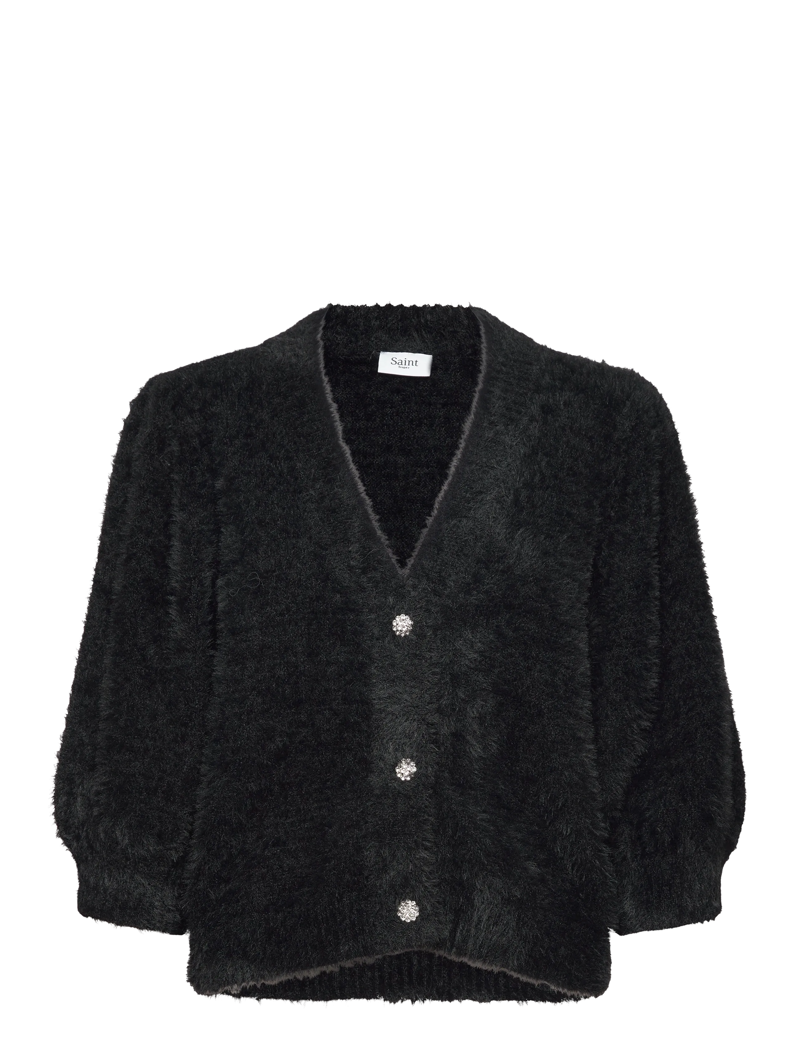 Saint Tropez BanniSZ SS Cardigan - Nyheder - BLACK / black