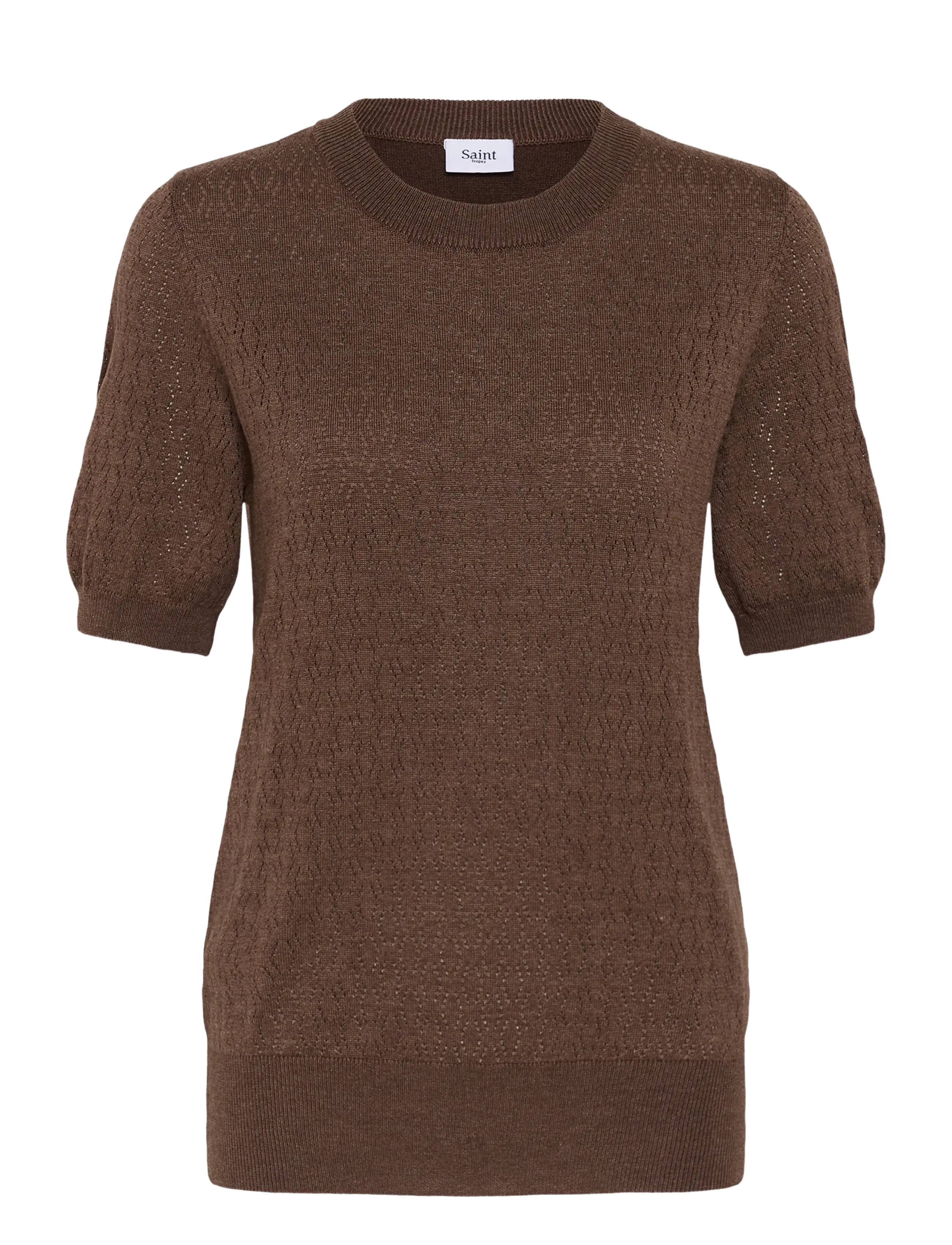 Saint Tropez MilaSZ Pointelle SS Pullover - Pullover - FONDUE FUDGE MELANGE / brown