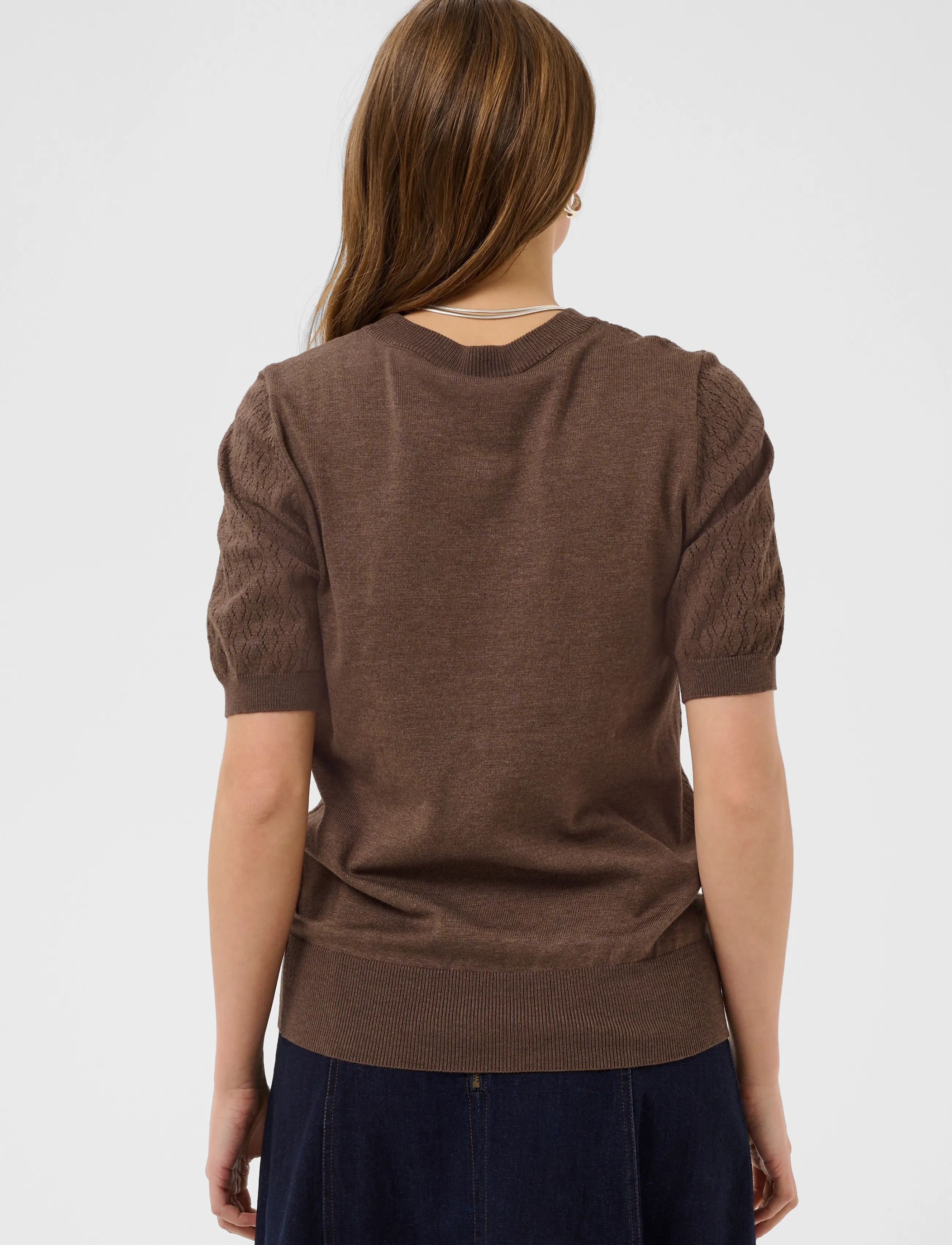 Saint Tropez - MilaSZ Pointelle SS Pullover - pullover - fondue fudge melange - 4
