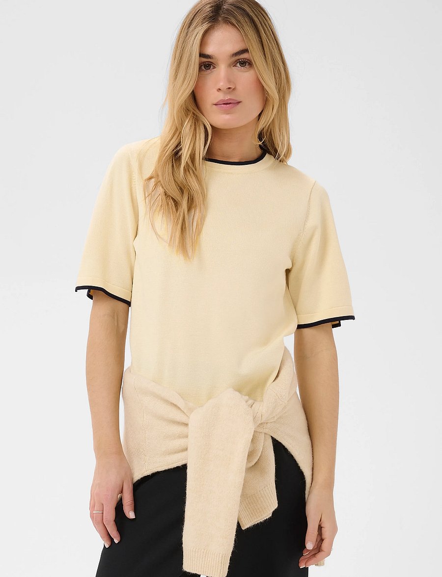 Saint Tropez - MilaSZ Contrast Stripe SS Pullover - pullover - birch nightsky contrast str. - 0