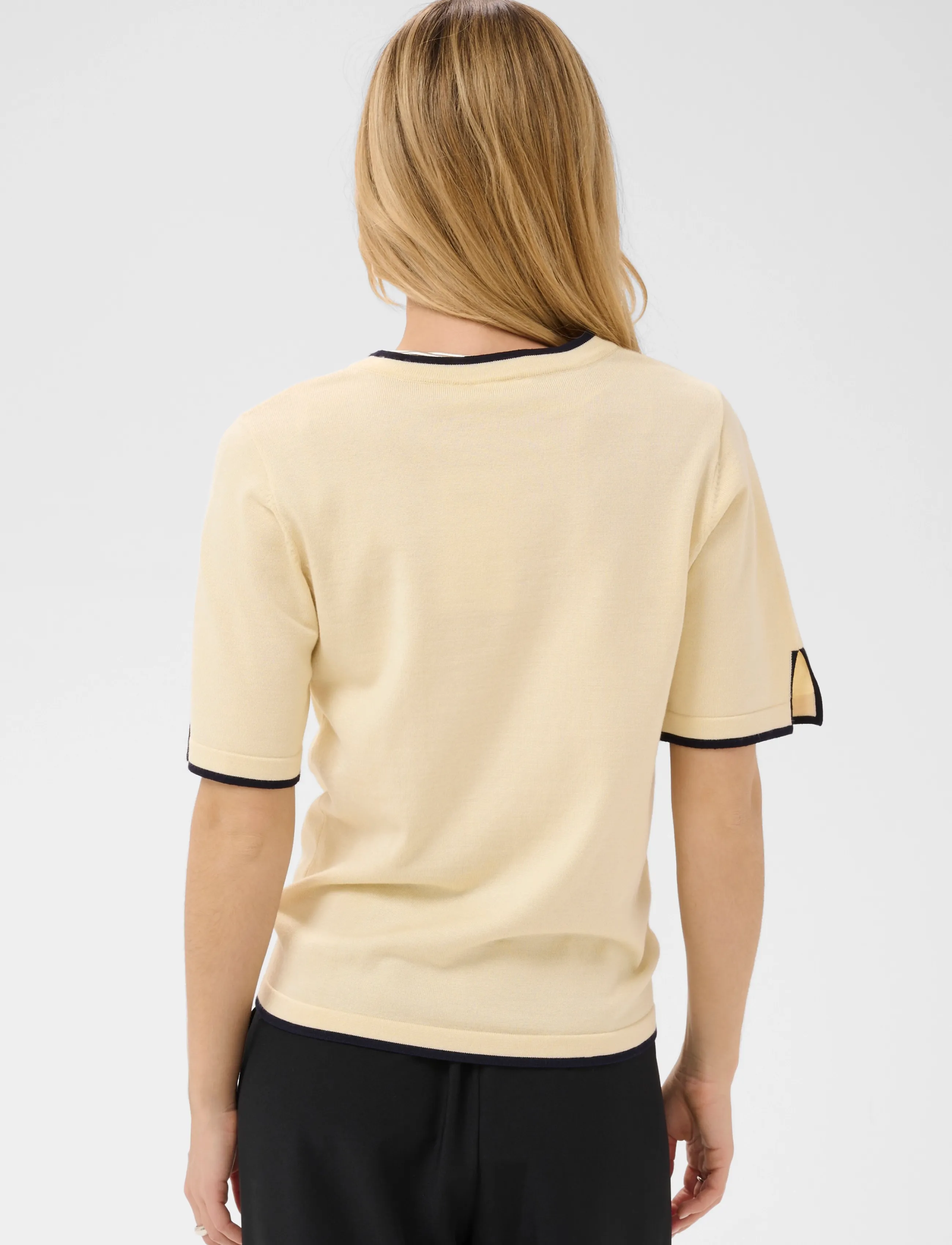 Saint Tropez - MilaSZ Contrast Stripe SS Pullover - pullover - birch nightsky contrast str. - 4