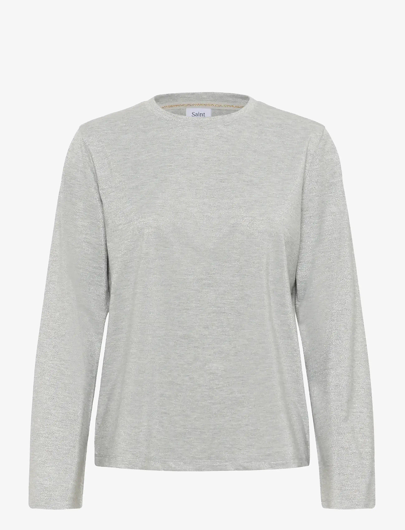 Saint Tropez - HagaSZ LS Blouse - long-sleeved tops - pearl grey mel - 0