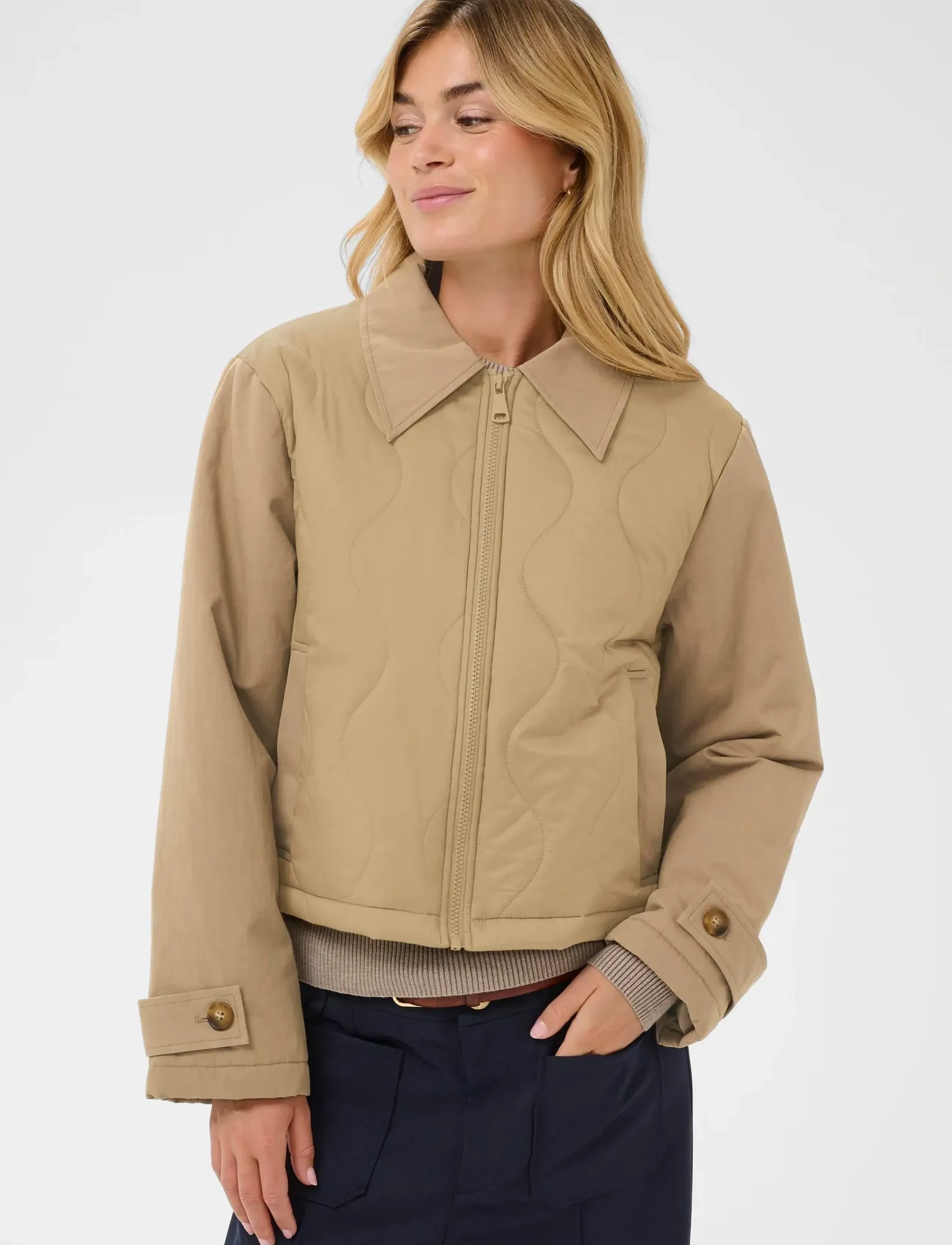 Saint Tropez OdinaSZ Jacket - Kleidung - PETRIFIED OAK / beige