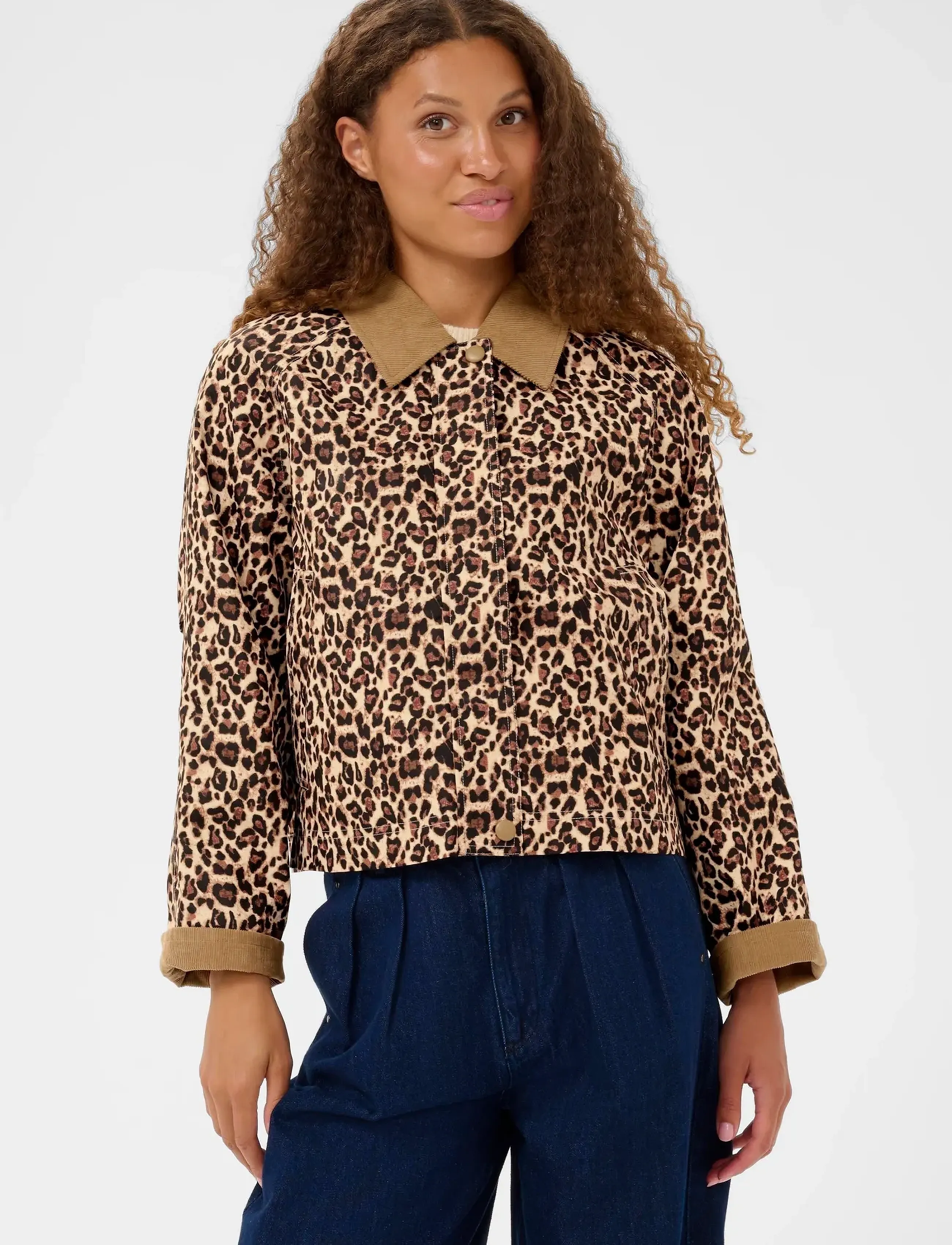 Saint Tropez Oliviennesz Jacket, Kvinder, Leopard Print Jakke, Multi/mønstret, Str: L