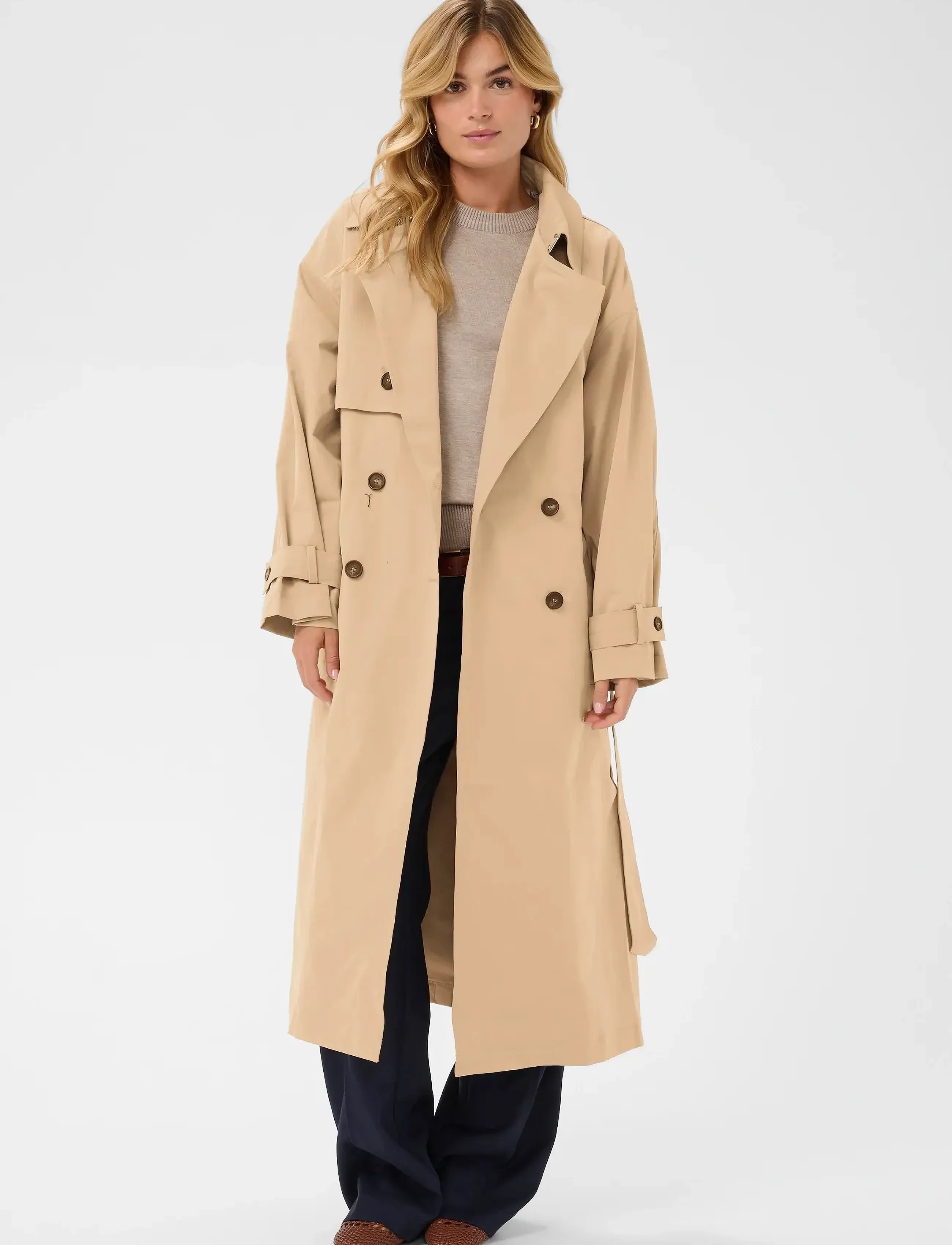 Saint Tropez Otiliasz Coat, XL, Coats, Beige - Trench Frauen