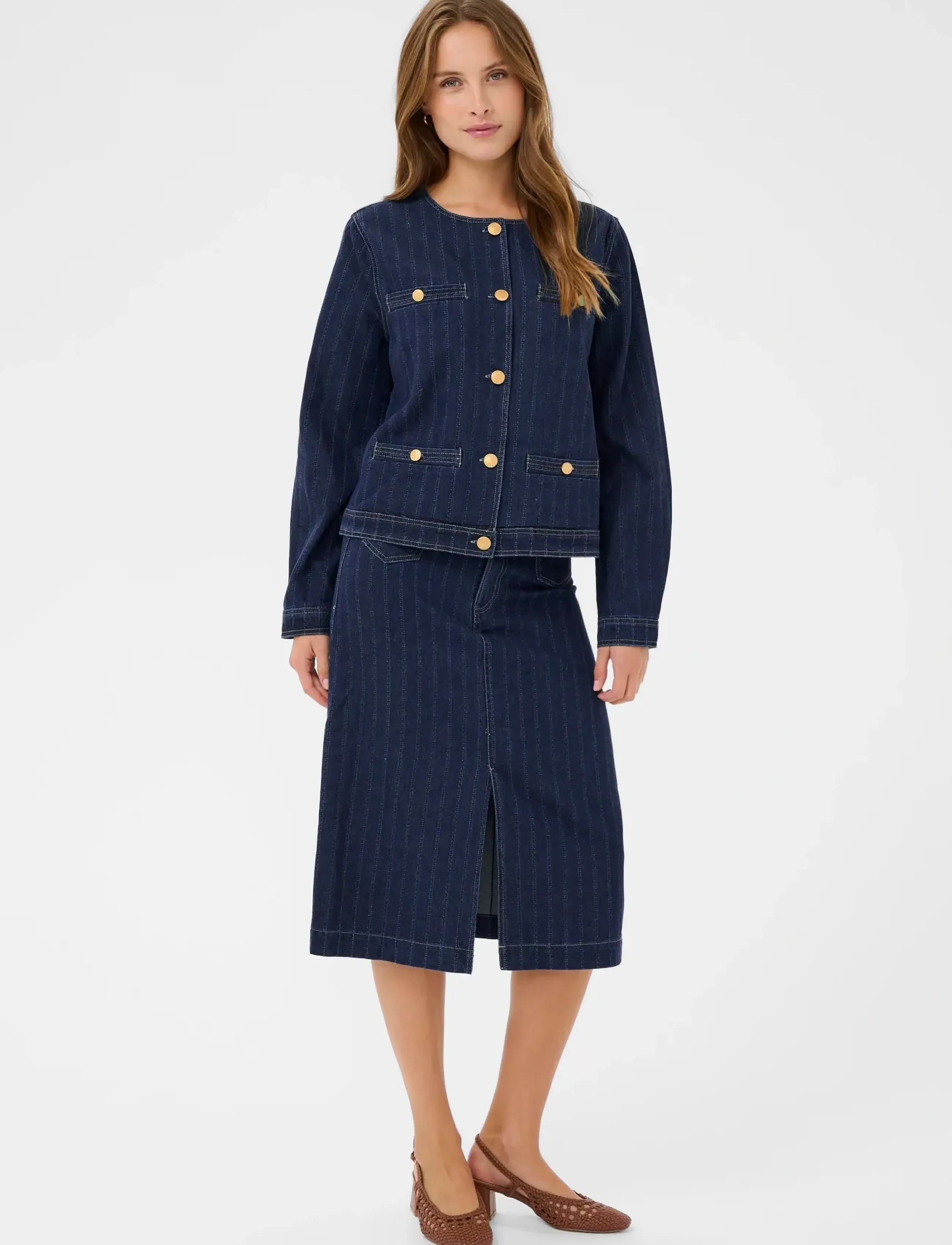 Saint Tropez - OshanaSZ Jacket - ytterkläder - medium blue denim - 3