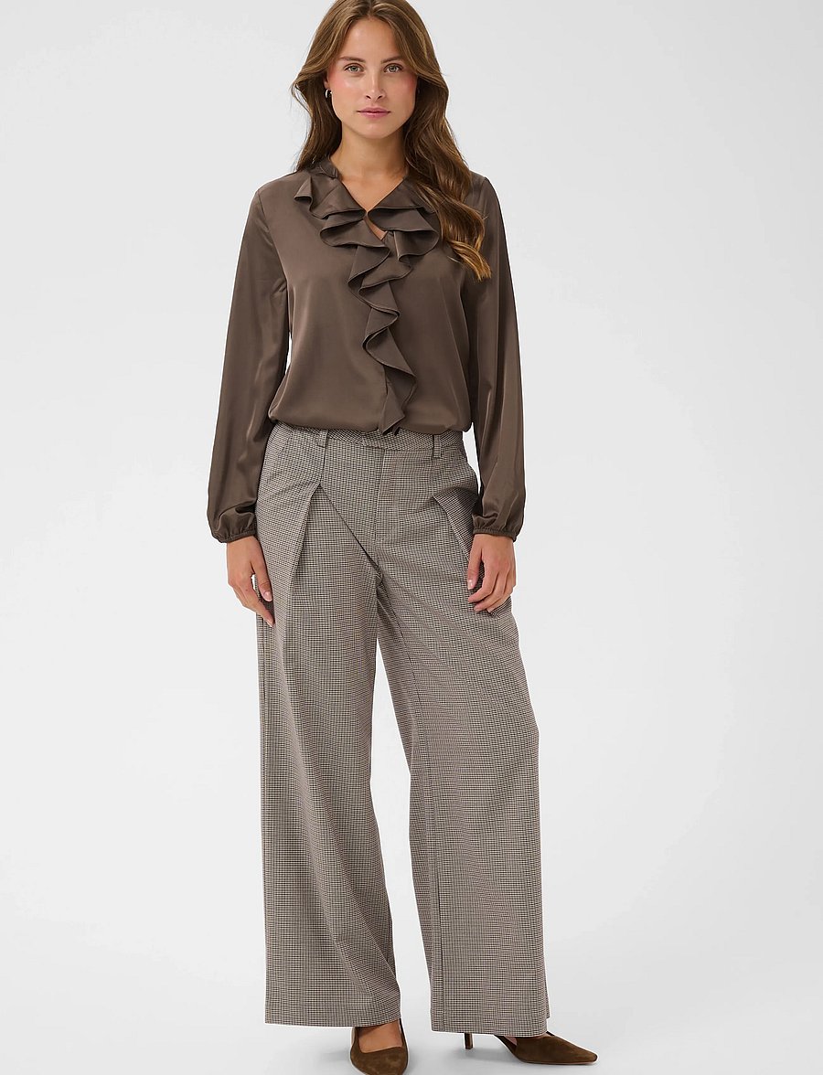 Saint Tropez - LodisaSZ Blouse - långärmade blusar - chocolate brown - 0