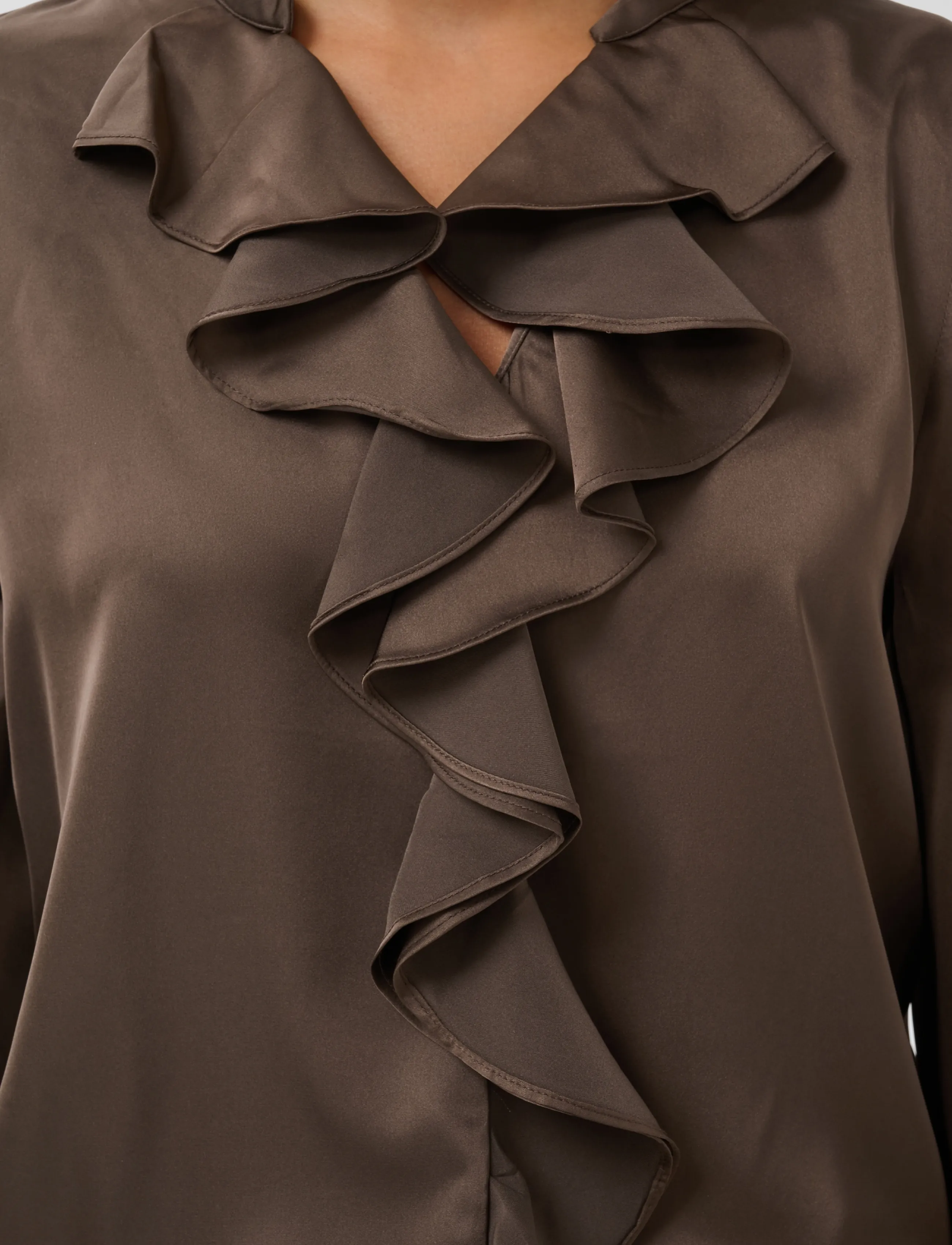 Saint Tropez - LodisaSZ Blouse - långärmade blusar - chocolate brown - 4