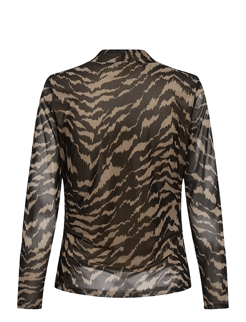 Saint Tropez - MiggaSZ Wrap Blouse - langærmede bluser - black shifted strokes - 2