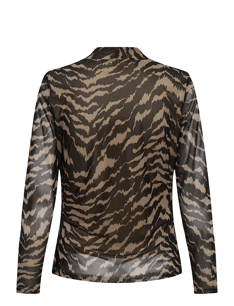Saint Tropez - MiggaSZ Wrap Blouse - langärmlige blusen - black shifted strokes - 2