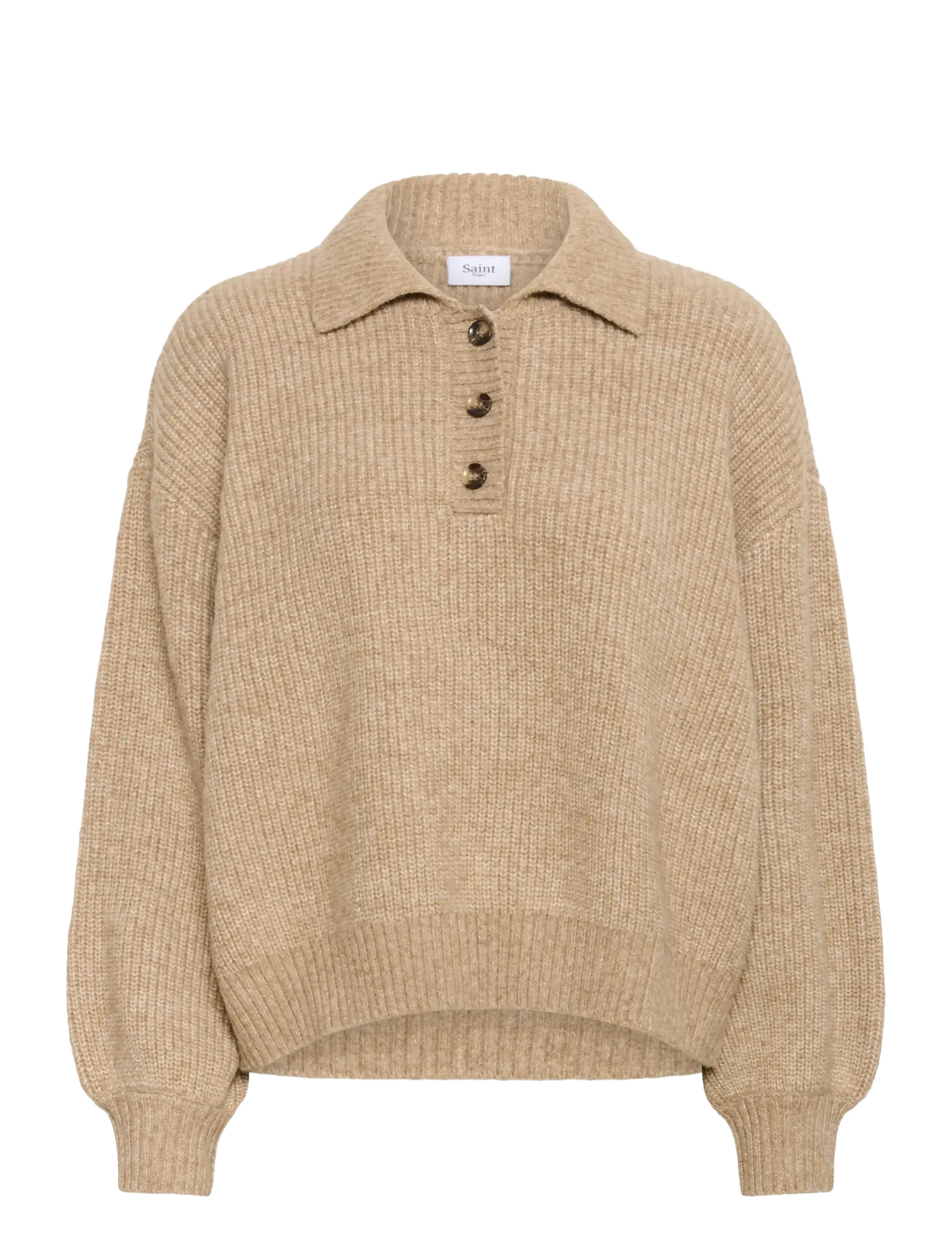 Saint Tropez OttolineSZ Polo Pullover - Kleidung - TANNIN MELANGE / beige