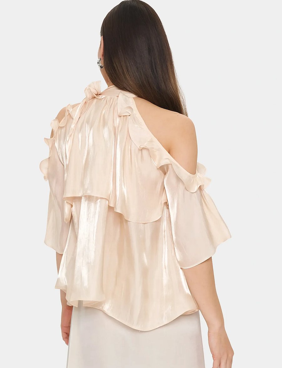 Saint Tropez - LeanaSZ Blouse - kurzärmelige blusen - tapioca - 4