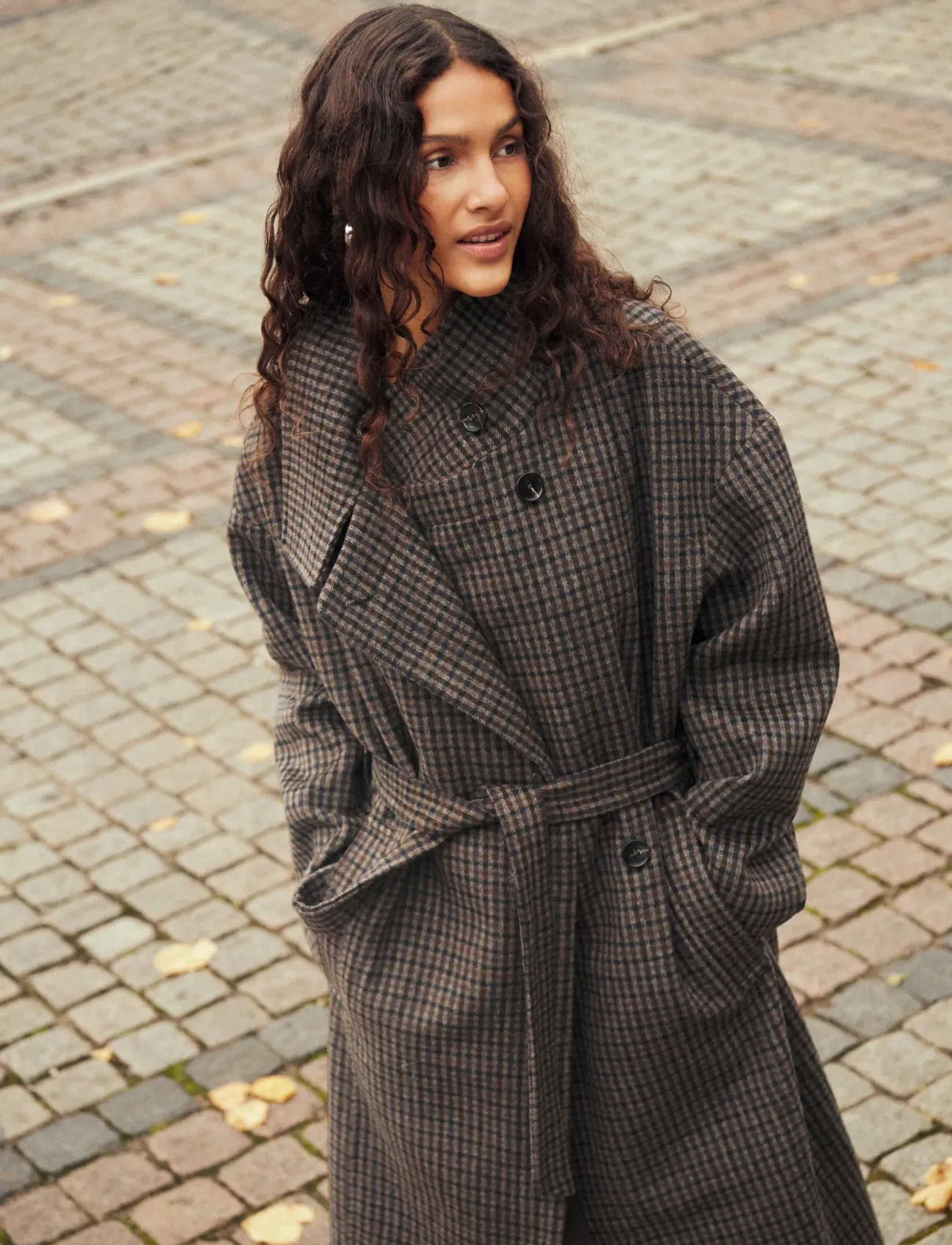 Saint Tropez SiljaSZ Coat - Joped ja mantlid - TAN BROWN CHECK / brown