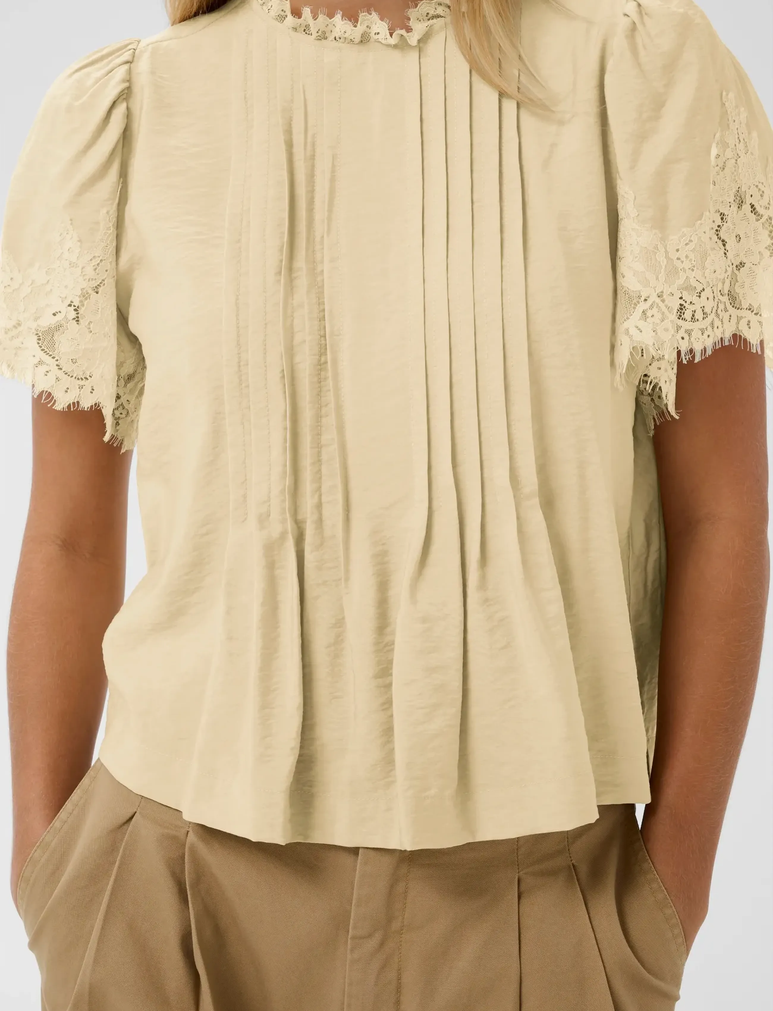 Saint Tropez - PrudenceSZ Blouse - short-sleeved blouses - brown rice - 5
