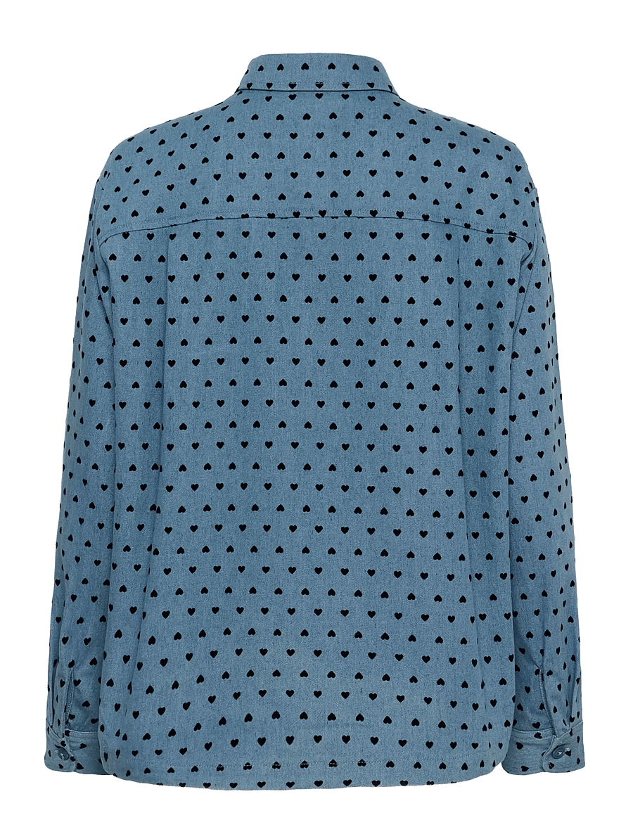 Saint Tropez - PeginaSZ Shirt - langærmede skjorter - black mini reversed hearts - 2
