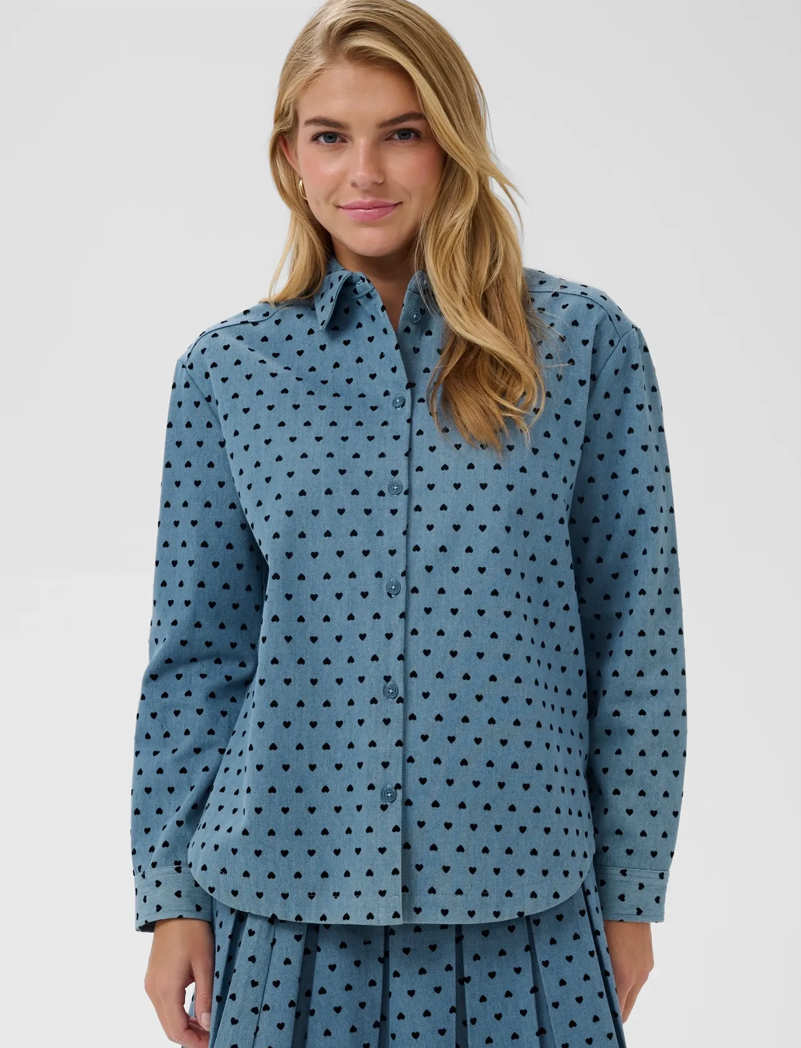 Saint Tropez PeginaSZ Shirt - Blūzes un krekli - BLACK MINI REVERSED HEARTS / blue