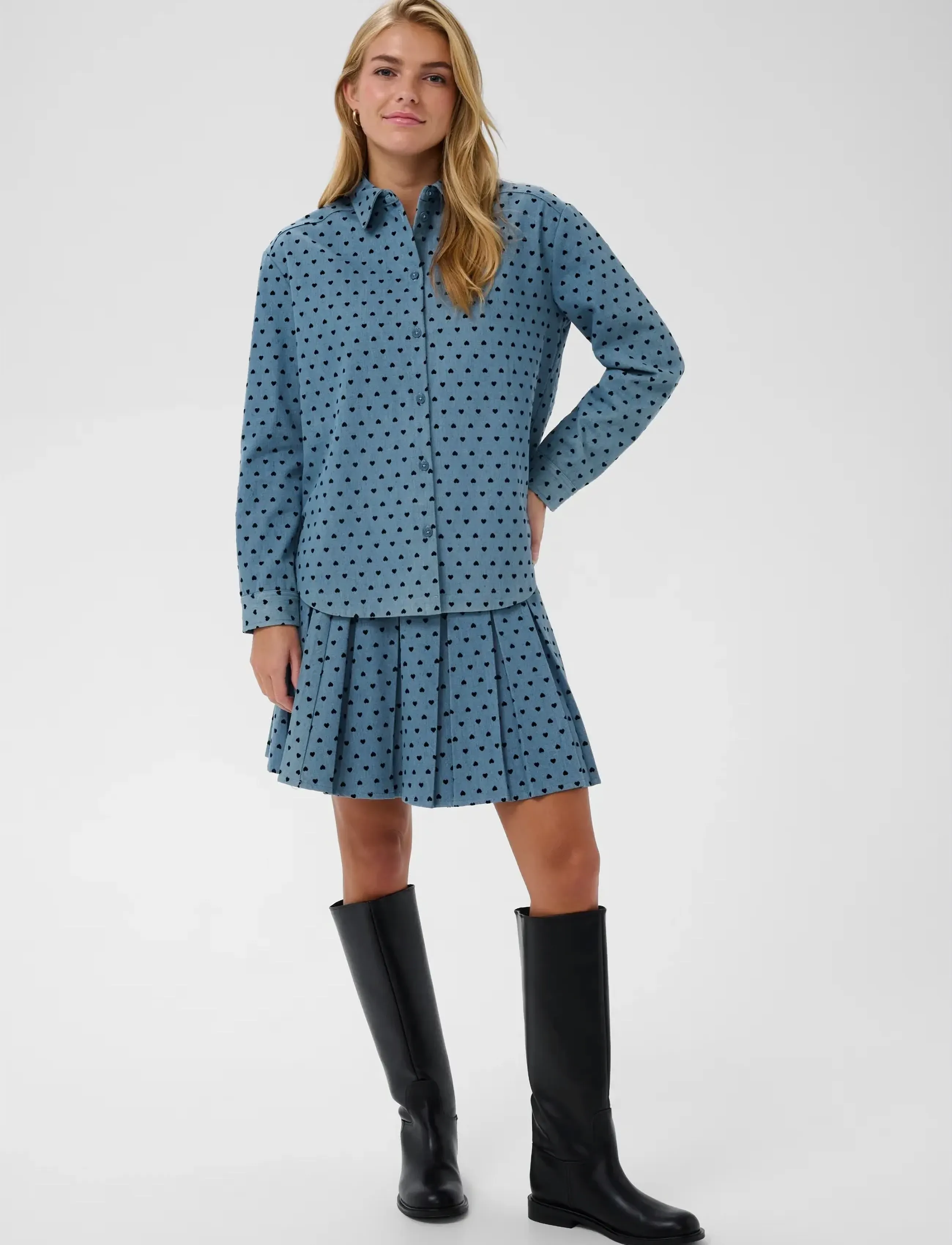 Saint Tropez - PeginaSZ Shirt - langærmede skjorter - black mini reversed hearts - 3