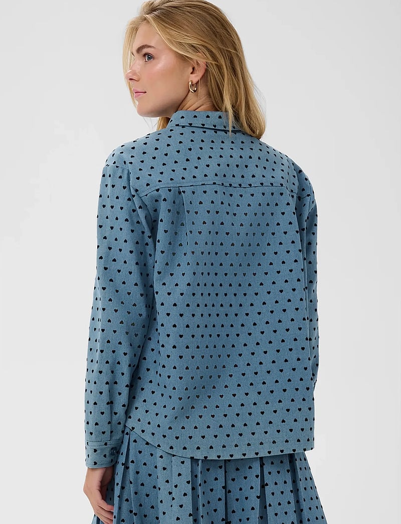 Saint Tropez - PeginaSZ Shirt - langärmlige hemden - black mini reversed hearts - 4