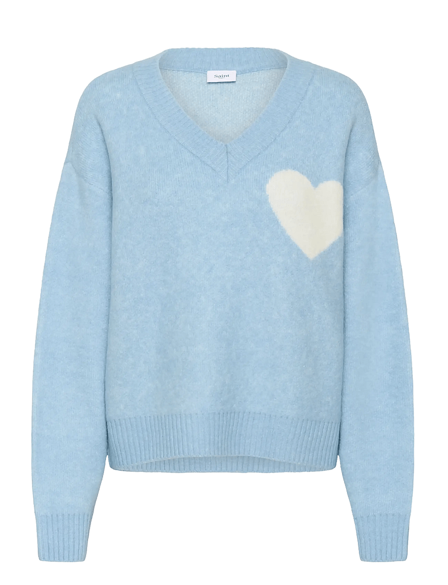 Saint Tropez - PariaSZ V-Neck Pullover - striktrøjer - skyway - 1