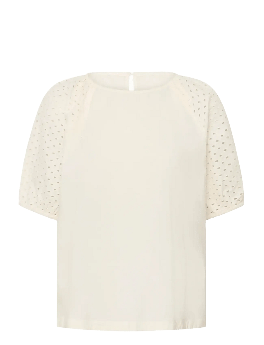 Saint Tropez - PalaSZ SS Blouse - lühikeste varrukatega pluusid - ice - 1