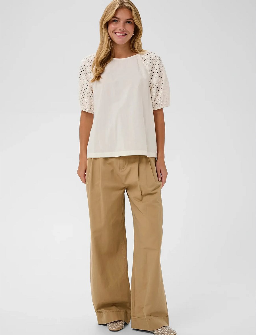 Saint Tropez - PalaSZ SS Blouse - lühikeste varrukatega pluusid - ice - 3
