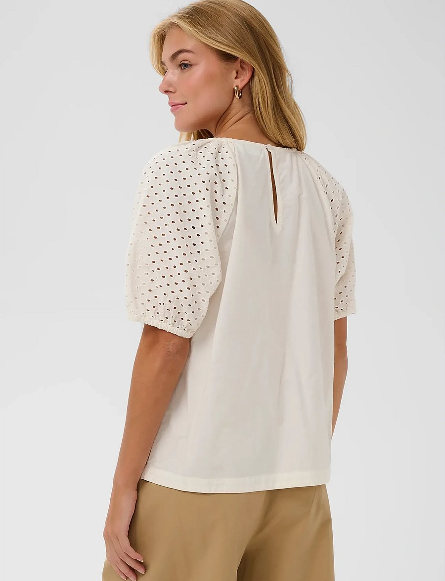 Saint Tropez - PalaSZ SS Blouse - lühikeste varrukatega pluusid - ice - 4