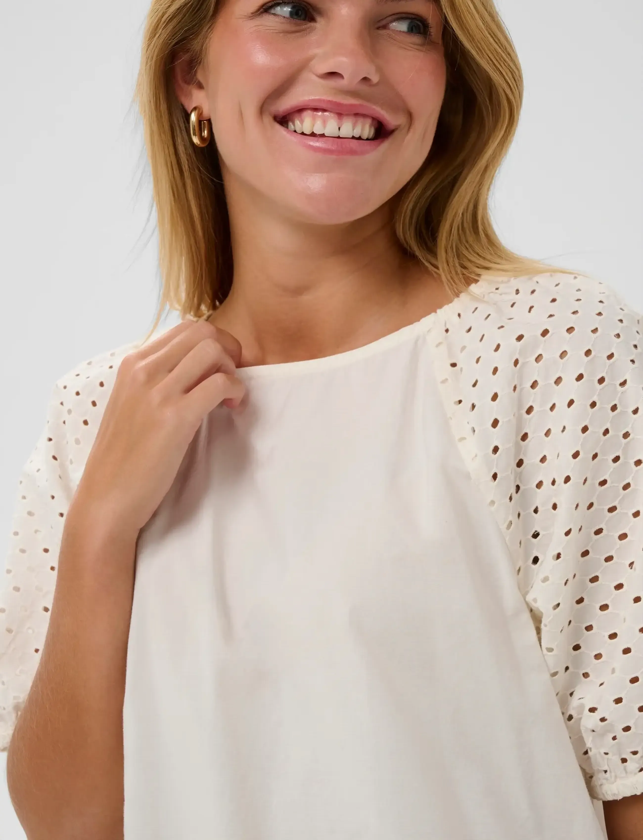 Saint Tropez - PalaSZ SS Blouse - short-sleeved blouses - ice - 5