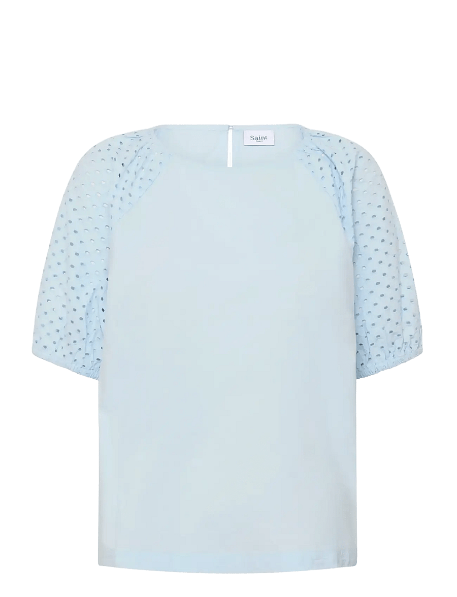 Saint Tropez - PalaSZ SS Blouse - kortærmede bluser - skyway - 1