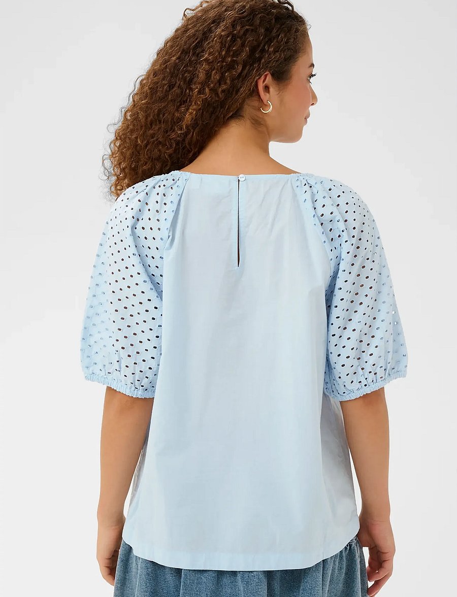 Saint Tropez - PalaSZ SS Blouse - kortærmede bluser - skyway - 4