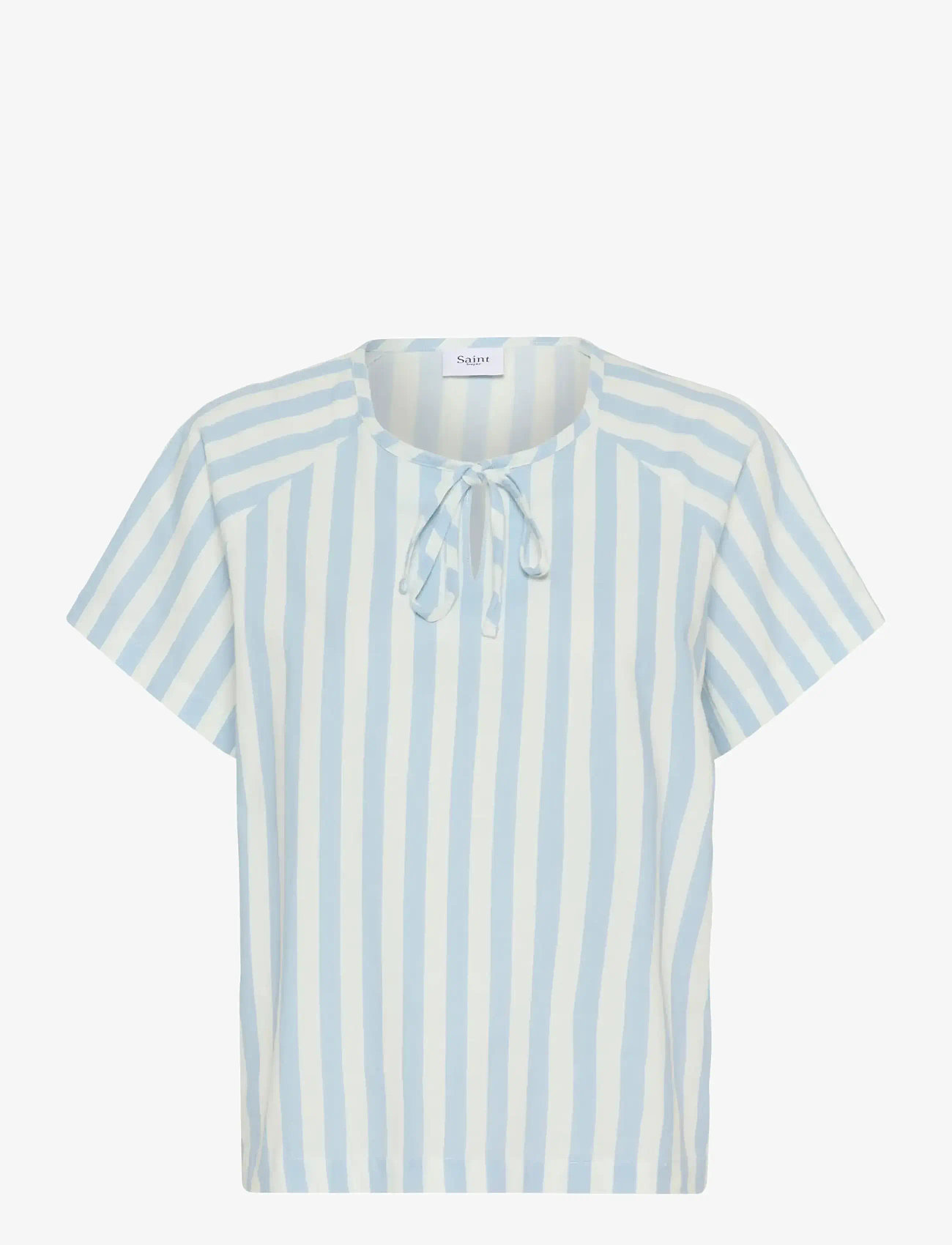 Saint Tropez - ZalindaSZ SS Blouse - kortærmede bluser - skyway ice stripe - 1