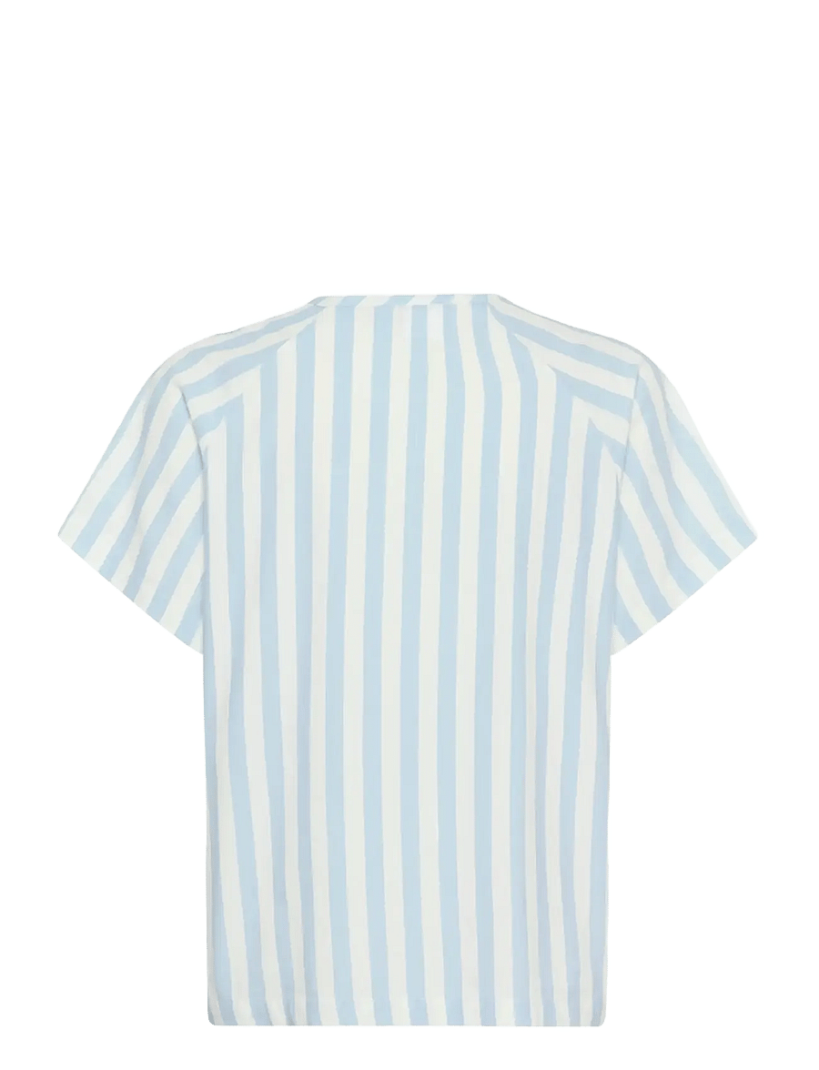 Saint Tropez - ZalindaSZ SS Blouse - kortärmade blusar - skyway ice stripe - 2