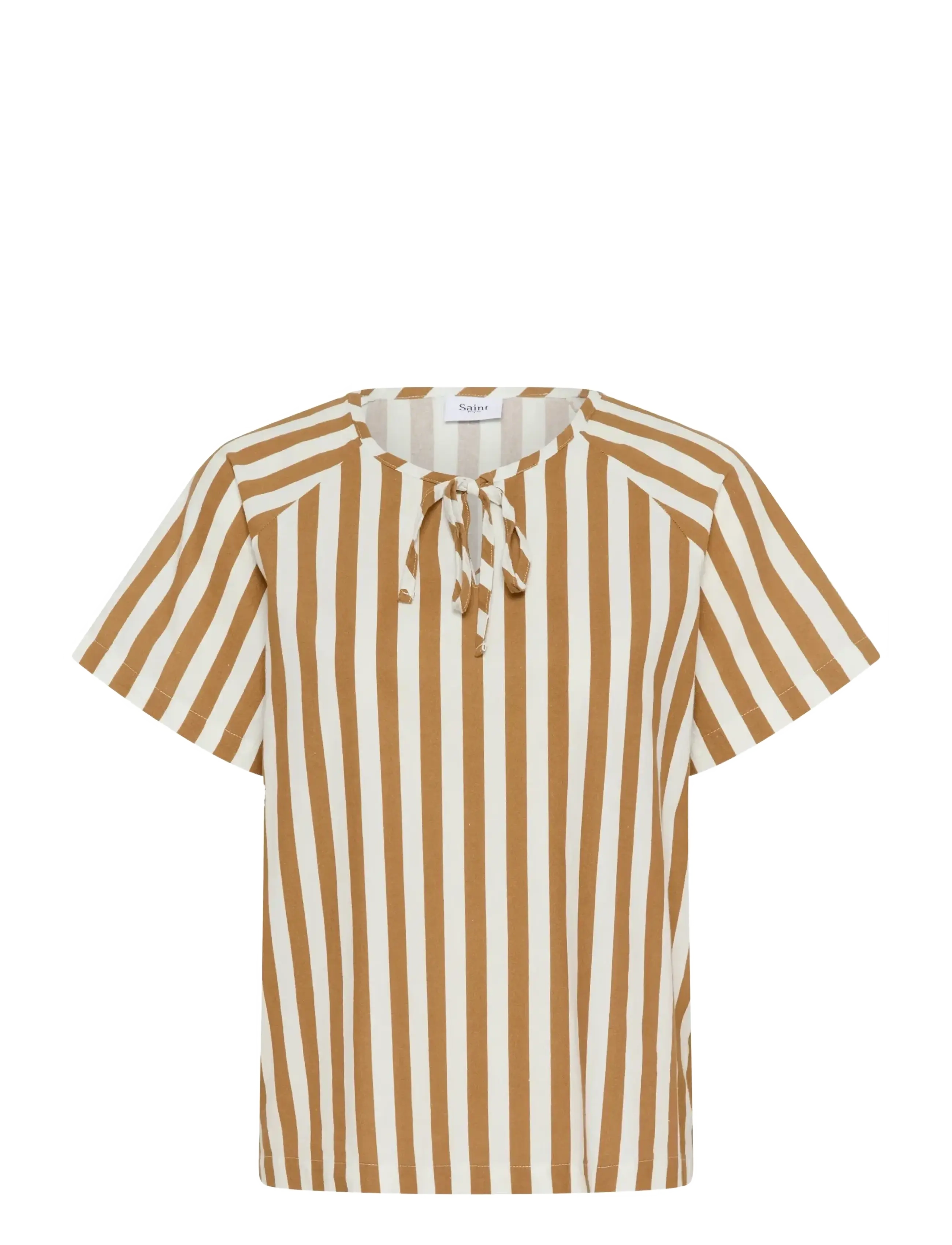 Saint Tropez ZalindaSZ SS Blouse - Saint Tropez - TIGER'S EYE ICE STRIPE / brown