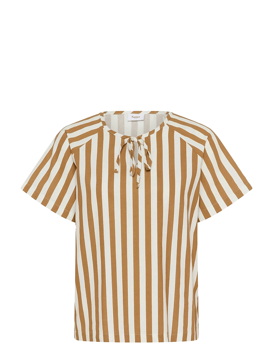Saint Tropez - ZalindaSZ SS Blouse - kortærmede bluser - tiger's eye ice stripe - 1