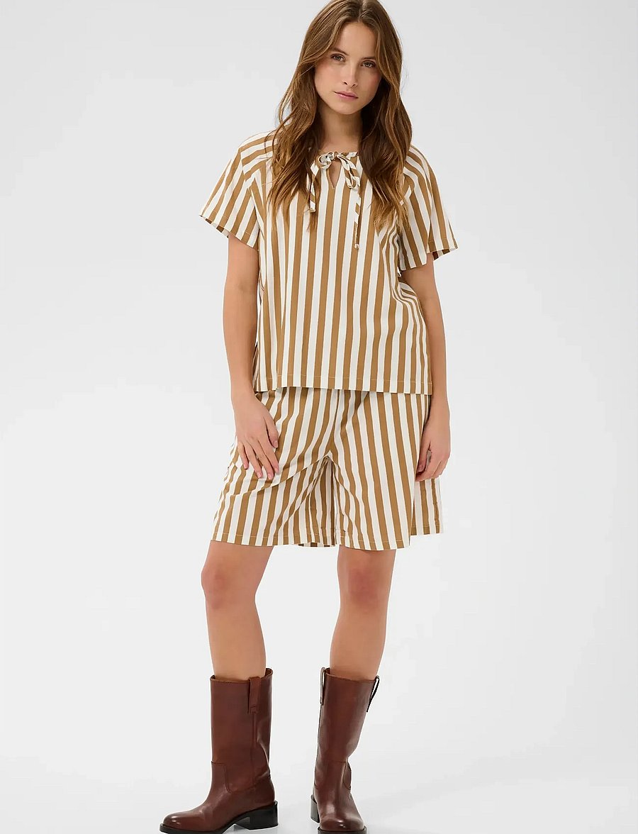 Saint Tropez - ZalindaSZ SS Blouse - kortærmede bluser - tiger's eye ice stripe - 3