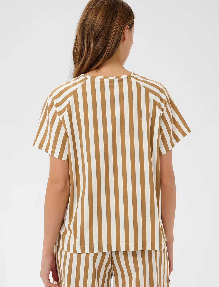 Saint Tropez - ZalindaSZ SS Blouse - kortærmede bluser - tiger's eye ice stripe - 4
