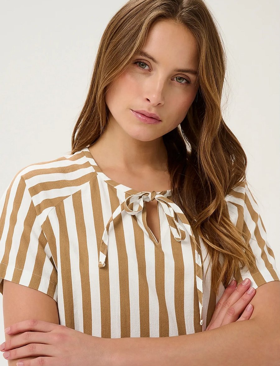 Saint Tropez - ZalindaSZ SS Blouse - kortærmede bluser - tiger's eye ice stripe - 5