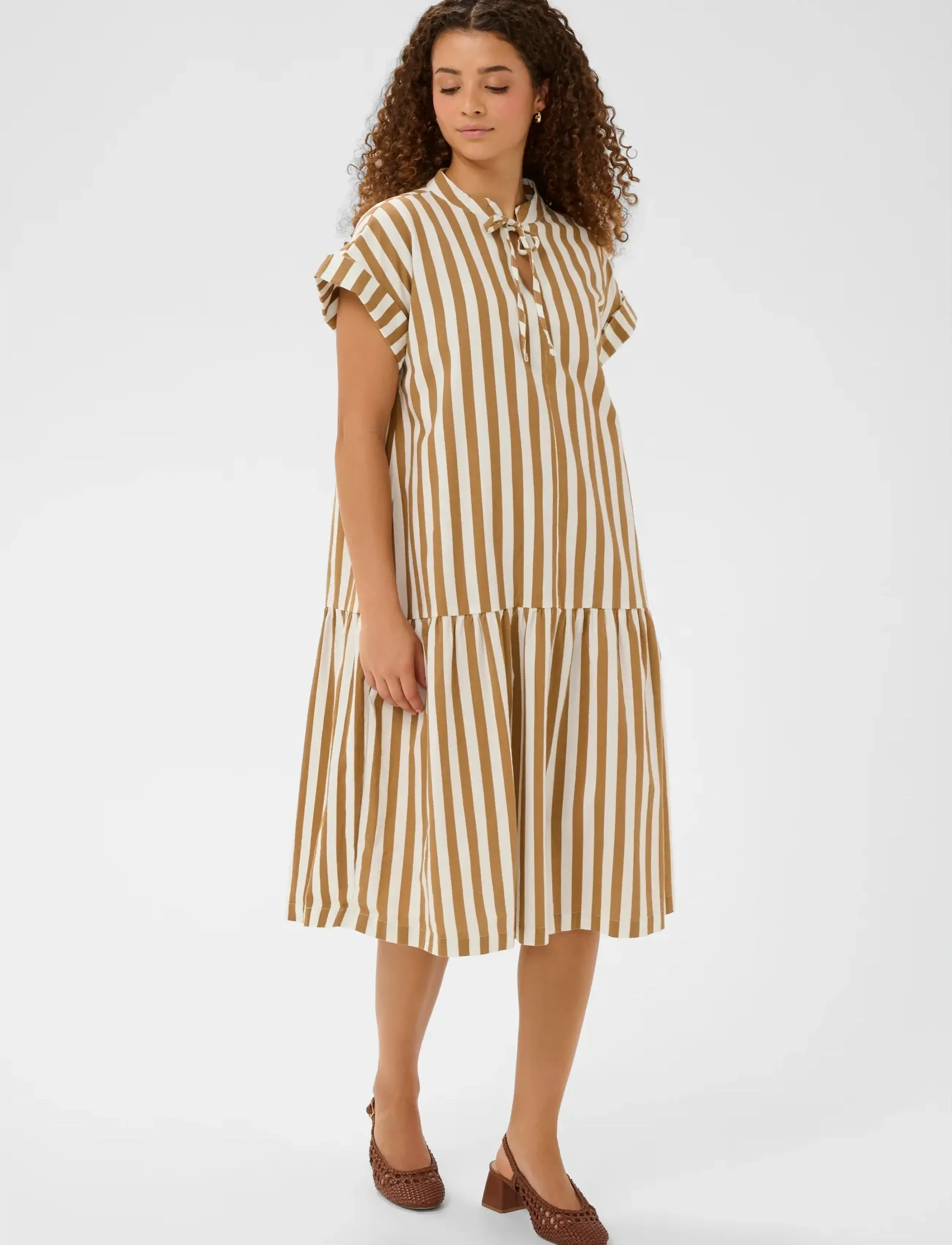 Saint Tropez ZalindaSZ SS Dress - Aanbiedingen - TIGER'S EYE ICE STRIPE / brown