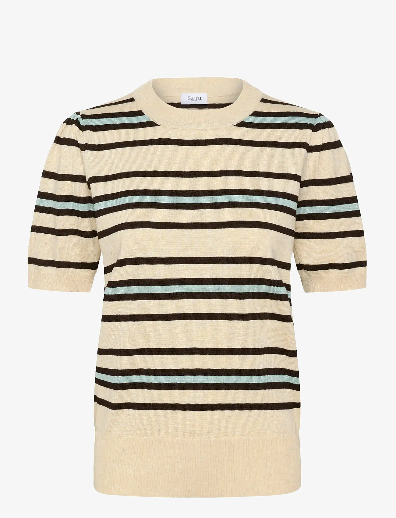 Saint Tropez - PilaSZ SS Pullover - džemprid - brown rice ether multi stripe - 1