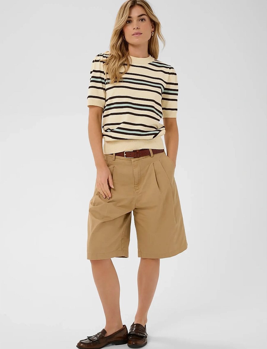 Saint Tropez - PilaSZ SS Pullover - stickade tröjor - brown rice ether multi stripe - 3