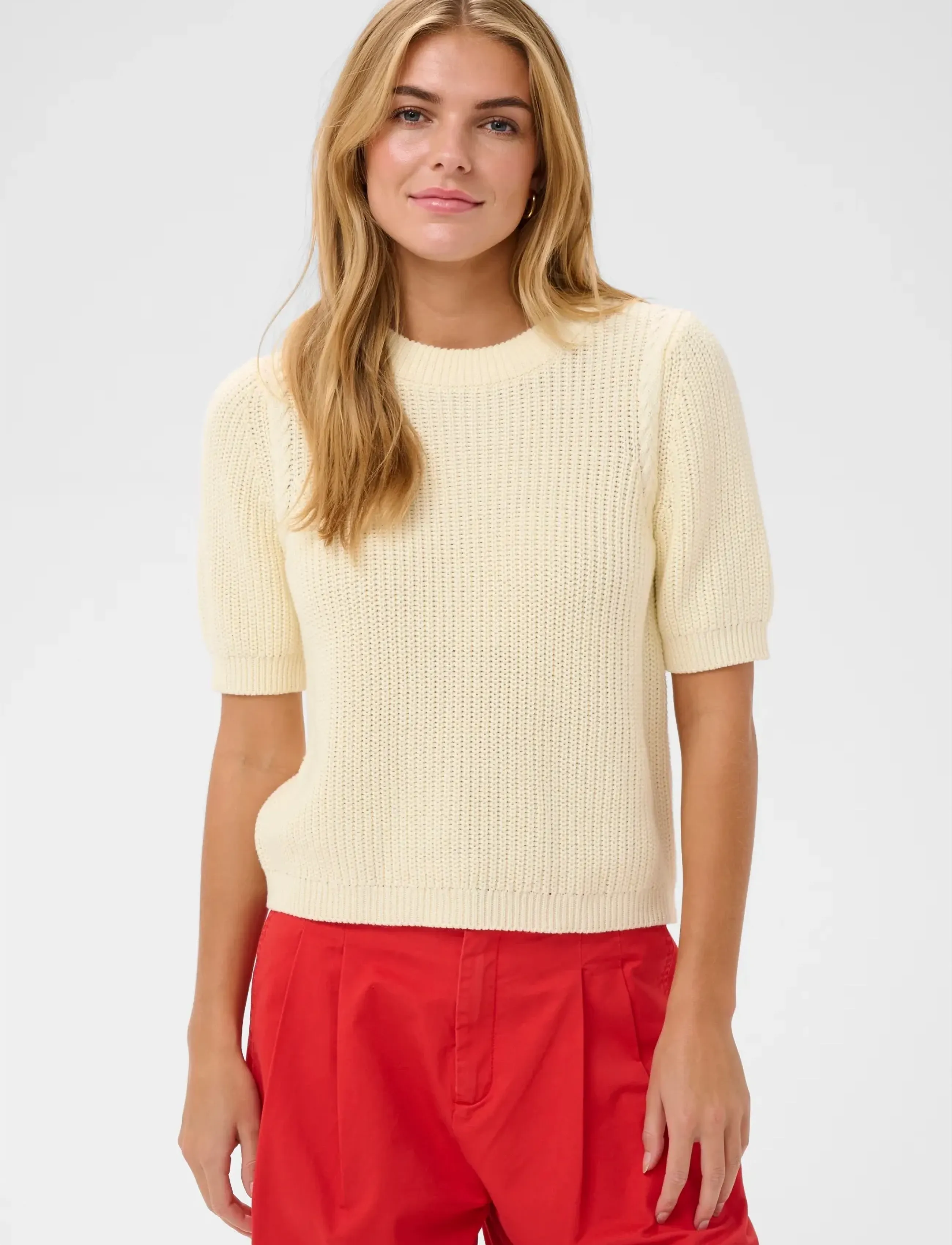 Saint Tropez PiliaSZ SS Pullover - Saint Tropez - CREME / cream