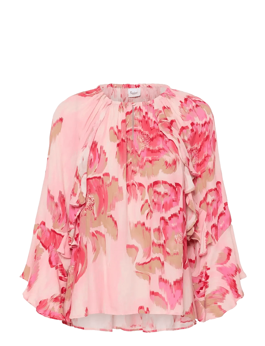 Saint Tropez - PollyanaSZ Blouse - pikkade varrukatega pluusid - poppy shaded flower - 1