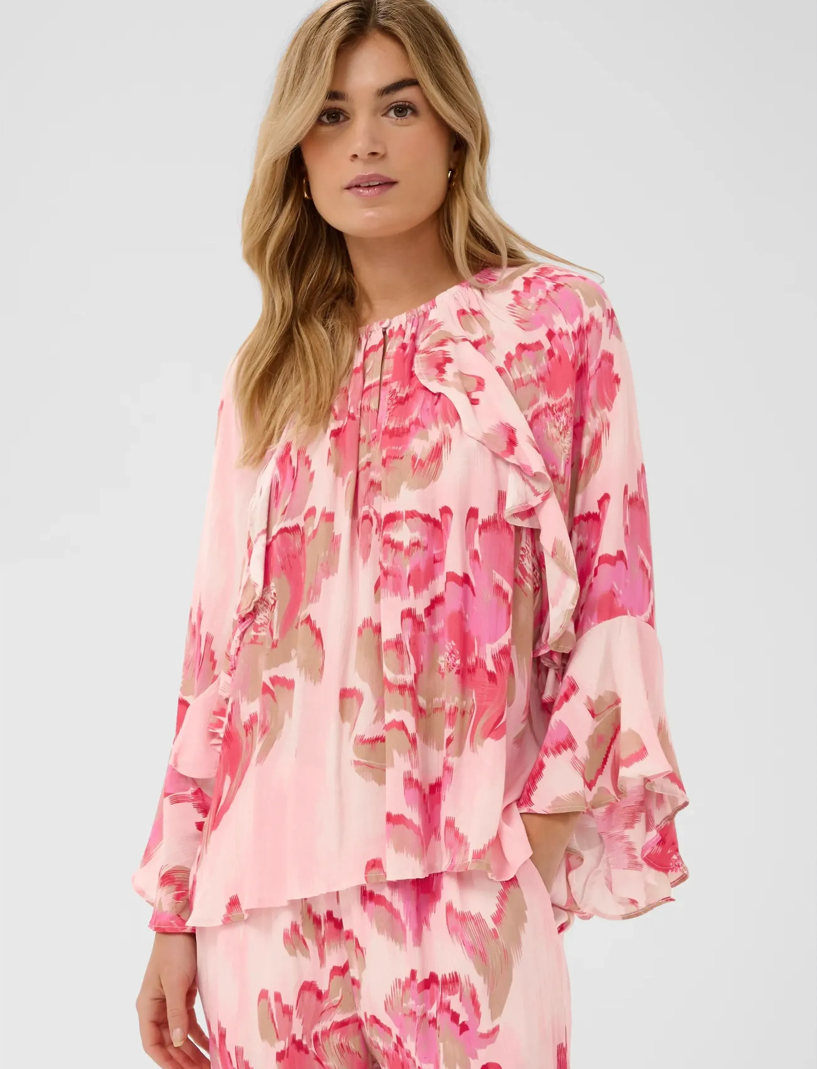 Saint Tropez PollyanaSZ Blouse - Bluser - POPPY SHADED FLOWER / pink/rose