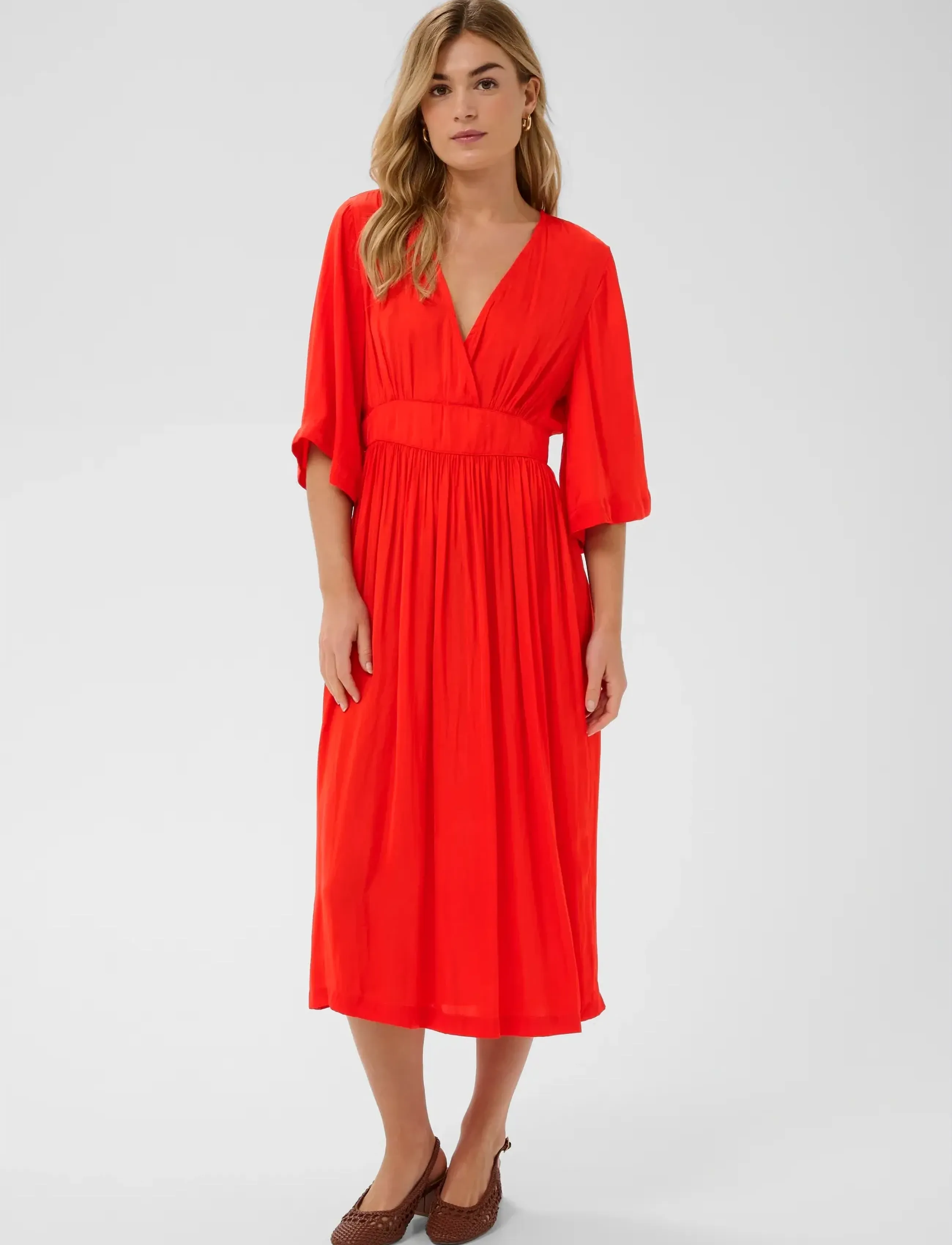 Saint Tropez Phernandasz Dress, S, Red, Kjoler > Knælange Og Midi, Dame