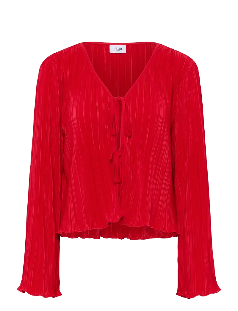 Saint Tropez - ZuniSZ Tie Cardigan - langærmede bluser - chinese red - 1